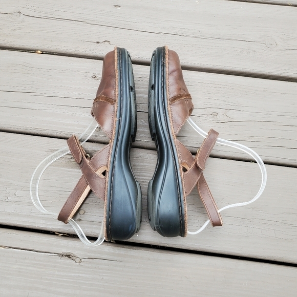 Naot Gardenia Brown Leather Cork Sole Mary Jane Slingback Strap Boho Flats 41 - Picture 3 of 9